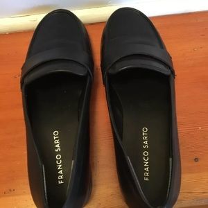 Black Franco Sarto Leather Loafers Womens Valera